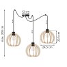 Designerska Lampa Wisząca SPIDER TIMER z Drewnianym Kulistym Kloszem