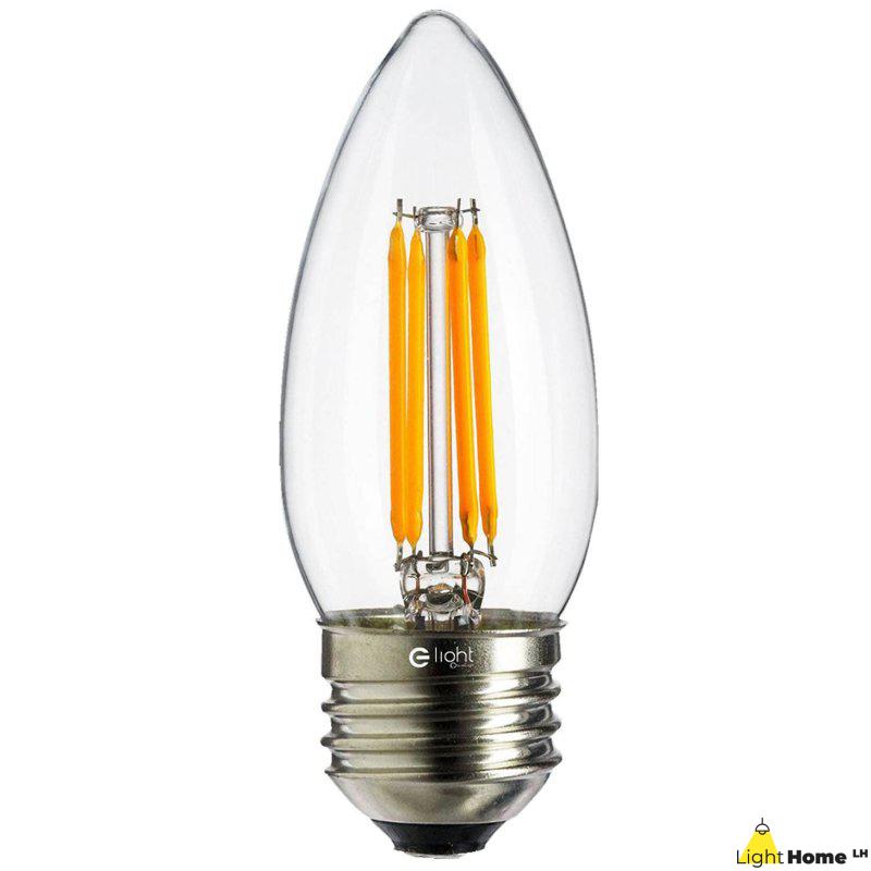 Zestaw 1 Żarówka LED E27 Ciepła Świeczka 4W