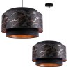 Lampa Nowoczesna z Abażurem Czarno Złota do Salonu E27 45 cm WERONA Lampa Nowoczesna z Abażurem Czarno Złota do Salonu E27 45 cm WERONA