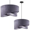 Lampa Wisząca Żyrandol z Eleganckim Abażurem Szary Welur 45 cm MEDIOLAN