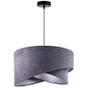 Lampa wisząca z asymetrycznym abażurem okrągłym, szarym 45 cm i wykończeniem srebrnym, E27