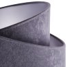 Lampa wisząca z asymetrycznym abażurem okrągłym, szarym 45 cm i wykończeniem srebrnym, E27