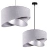 Lampa Wisząca z Abażurem Żyrandol ze Srebrnym Środkiem MEDIOLAN 45 cm