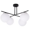 Lampa Sufitowa w Stylu Loft, Żyrandol Szklane Klosze Białe, E14