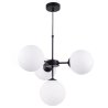 Lampa Wisząca Sufitowa z Regulacją, Żyrandol Czarny, Białe Klosze, E14
