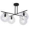 Lampa Sufitowa w Stylu Loft, Żyrandol Szklane Klosze Przezroczyste, E14