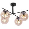 Lampa Sufitowa Żyrandol Czarny w Stylu Loft, Miodowe Klosze, E14