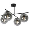 Lampa Sufitowa Żyrandol Czarny w Stylu Loft, Grafitowe Klosze, E14