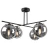 Lampa Sufitowa w Stylu Loft, Żyrandol Szklane Klosze Grafitowe, E14