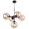 Lampa Wisząca Sufitowa Styl Loftowy, Żyrandol Czarny, Miodowe Klosze, E14