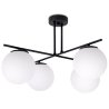 Lampa Sufitowa Żyrandol Czarny w Stylu Loft, Białe Klosze, E14