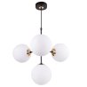 Lampa Sufitowa z Regulacją Wysokości, Żyrandol Czarny, Białe Klosze, E14