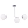 Lampa sufitowa SIENA, trzy źródła światła, gwint E14, biała, detal chrom, szkło