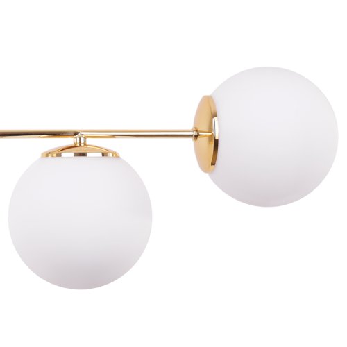 Lampa sufitowa SIENA, 3 szklane klosze, złota konstrukcja, E14