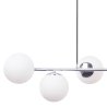 Lampa wisząca SIENA, srebrna chrom, białe klosze, sześć źródeł światła, gwint E14, regulacja