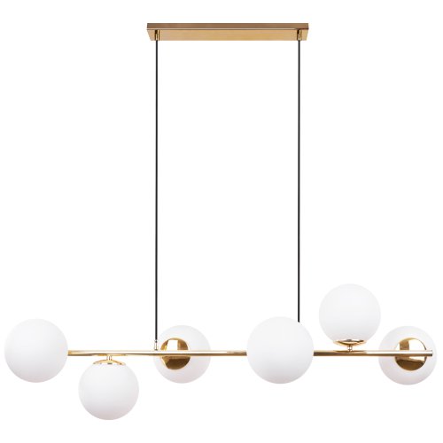 Lampa wisząca SIENA, szkło, złoty akcent, sześć źródeł światła, gwint E14, regulowana wysokość