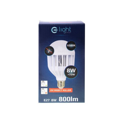 Żarówka Owadobójcza o Gwincie E27, 8W, Zimna Barwa