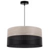 Lampa wisząca WOOD, nowoczesny czarny abażur z fornirem dębowym