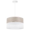 Lampa wisząca WOOD, biały abażur loft z dodatkiem dębowego forniru, 35cm