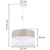 Lampa wisząca WOOD, biały abażur loft z dodatkiem dębowego forniru, 35cm