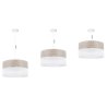 Lampa wisząca WOOD, elegancki biały abażur nad stół lub sofę, fornir, 40cm
