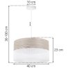 Lampa wisząca WOOD, elegancki biały abażur nad stół lub sofę, fornir, 40cm