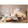 Lampa wisząca WOOD, elegancki biały abażur nad stół lub sofę, fornir, 40cm