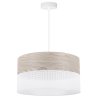 Lampa wisząca WOOD, elegancki biały abażur nad stół lub sofę, fornir, 40cm