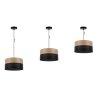 Lampa sufitowa WOOD, 30cm, czarny abażur z drewnianą naturalną okleiną
