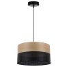 Lampa sufitowa WOOD, 30cm, czarny abażur z drewnianą naturalną okleiną