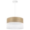 Lampa wisząca WOOD, okrągły abażur do pokoju, jadalni, sypialni, E27