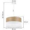 Lampa wisząca WOOD, biały abażur nad stół lub sofę, fornir dębowy