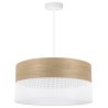 Lampa sufitowa WOOD, biały abażur ze złotym fornirem dębowym, 44cm