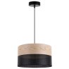 Lampa sufitowa WOOD, elegancki abażur z dodatkiem naturalnego dębu