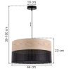 Lampa wisząca WOOD, minimalistyczny żyrandol z dodatkiem drewna