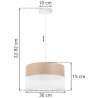 Lampa wisząca WOOD, elegancki biały abażur nad stół lub sofę, fornir