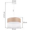 Lampa sufitowa WOOD, 35cm, klasyczny abażur z drewna dębowego, E27