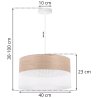 Lampa wisząca WOOD, okrągły abażur loft do jadalni i salonu, E27
