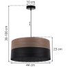 Lampa wisząca WOOD, 44cm, minimalistyczny abażur z fornirem orzechowym