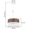 Lampa wisząca WOOD, 30cm, klasyczny biały abażur z dodatkiem drewna