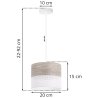 Lampa wisząca WOOD, żyrandol z białym nowoczesnym abażurem z forniru, 20cm