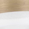 Lampa sufitowa WOOD, biały abażur loft ze złocistym fornirem dębowym, 20cm