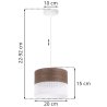 Lampa sufitowa WOOD, biały abażur loft o średnicy 20cm, fornir orzechowy