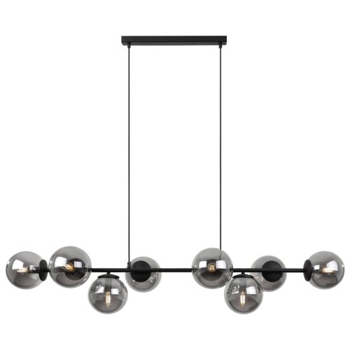 Lampa wisząca SIENA, sufitowa, czarny żyrandol z grafitowymi kloszami, loft, E14