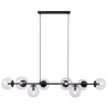 Lampa sufitowa SIENA, czarna, żyrandol loft nad stół i wyspę, przezroczyste kule
