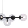 Lampa sufitowa SIENA, czarna, żyrandol loft nad stół i wyspę, przezroczyste kule