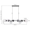Lampa sufitowa SIENA, czarna, żyrandol loft nad stół i wyspę, przezroczyste kule