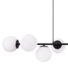 Lampa sufitowa SIENA, wisząca, czarna konstrukcja, białe klosze kule, loft, E14