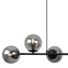Lampa sufitowa SIENA, czarny żyrandol loft z grafitowymi kloszami, gwint E14
