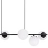 Lampa sufitowa SIENA, czarny żyrandol molekularny z białymi kloszami, gwint E14